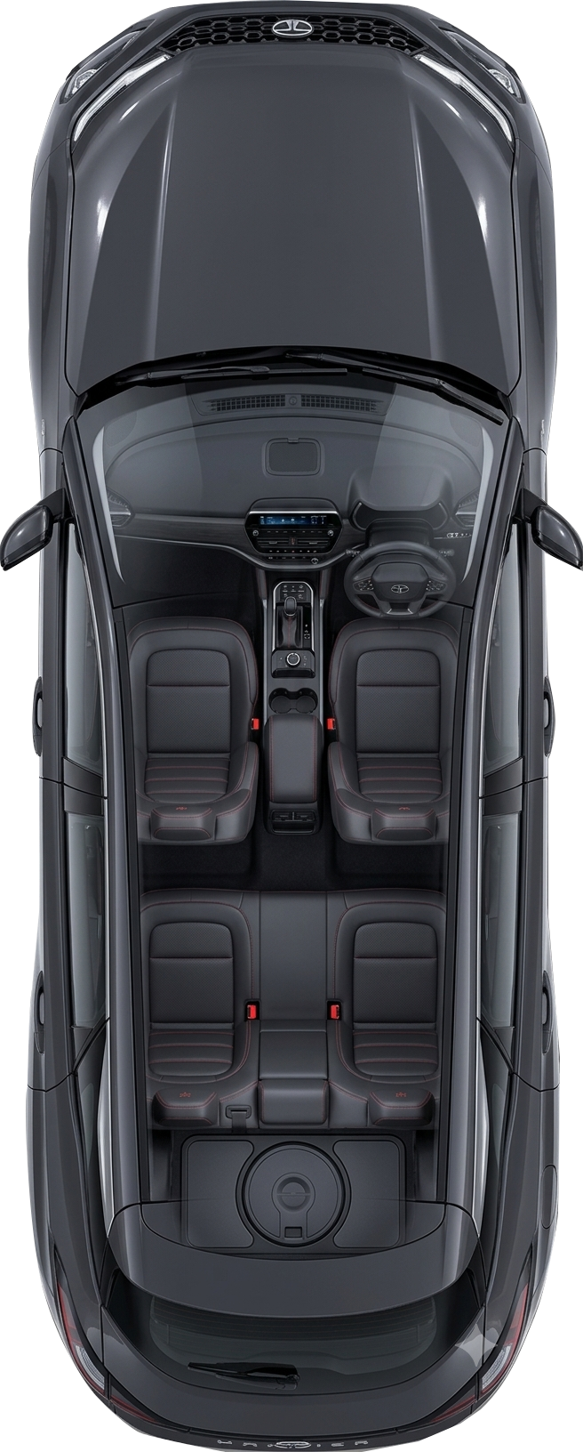 Vertical view of car interiour